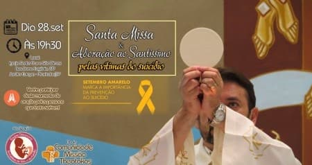 Missa e Adoração ao Santíssimo lembrarão as vítimas de suicídio