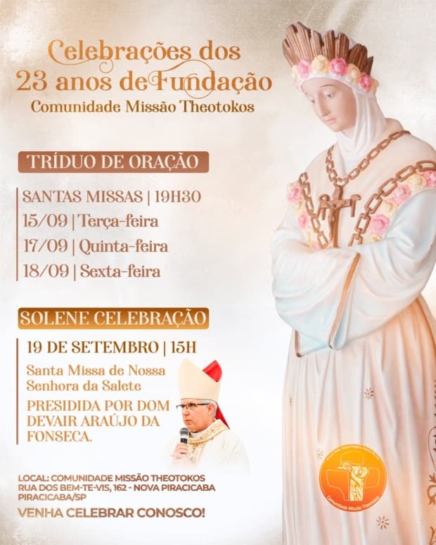 Missão Theotokos celebra 23 anos com tríduo e missa presidida por Dom Devair