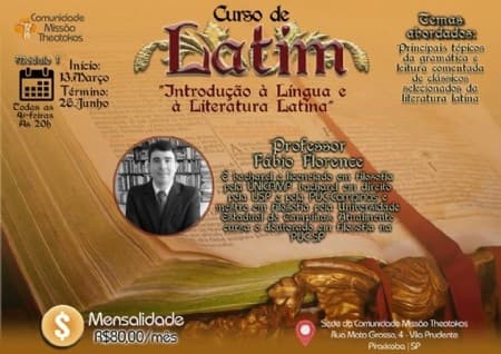 Abertas as inscrições para Curso de Latim na comunidade Missão Theotokos