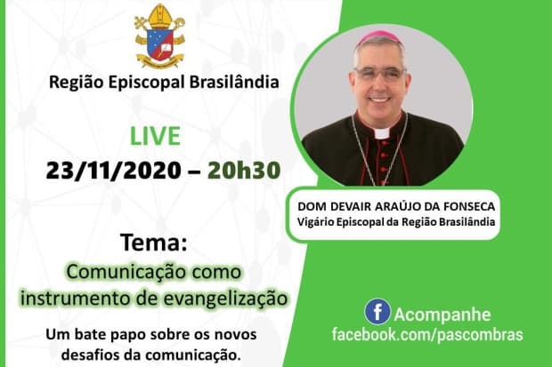 Bispo nomeado de Piracicaba, Dom Devair Araújo da Fonseca participa de live sobre comunicação