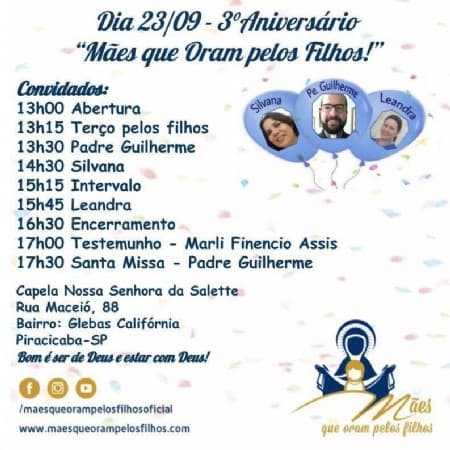 "Mães que Oram pelos Filhos" promovem encontro