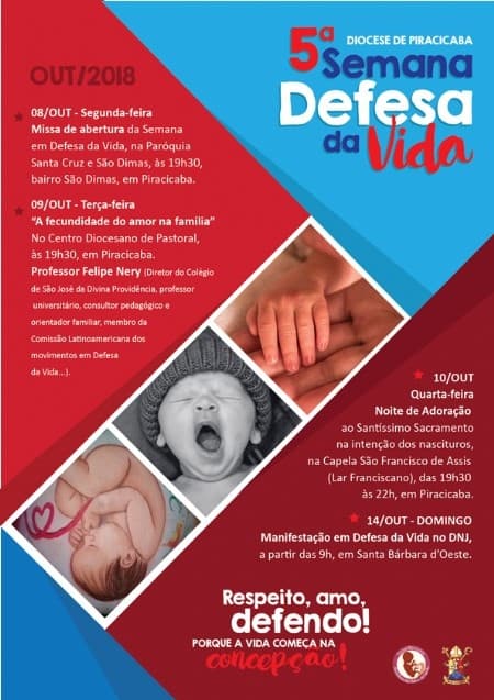 Diocese promove 5ª Semana em Defesa da Vida