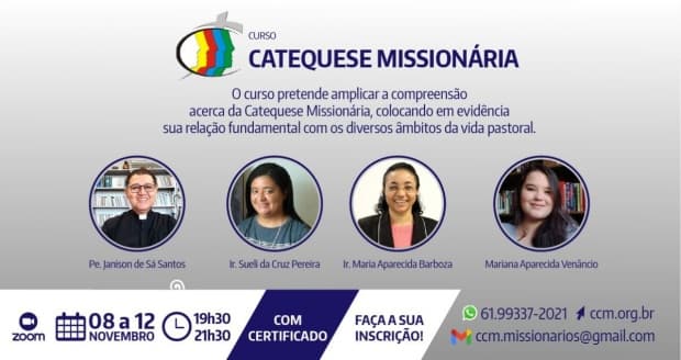 Inscrições: curso sobre "Catequese Missionária será realizado de 8 a 12 de novembro