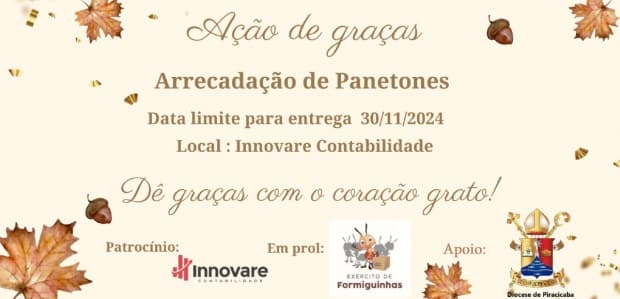 Innovare promove campanha de arrecadação de panetones para famílias carentes em Piracicaba