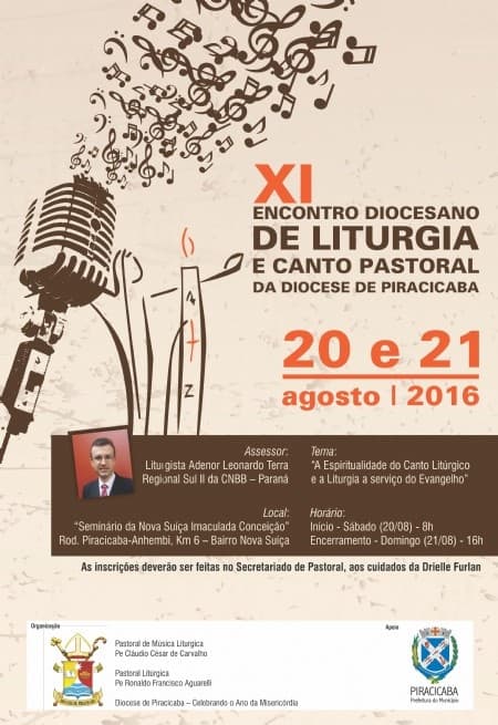 Inscrições para o 11º Encontro Diocesano de Liturgia e Canto Pastoral terminam sexta-feira