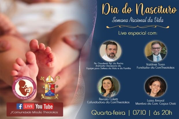 Equipe diocesana em Defesa da Vida e da Família promove live na Semana Nacional da Vida