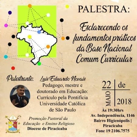 Pastoral da Educação promove palestra sobre a Base Nacional Comum Curricular