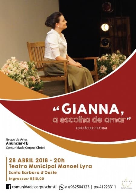 Comunidade Corpus Christi promove espetáculo teatral sobre Santa Gianna