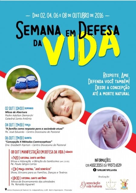 Diocese promoverá 3ª Semana em Defesa da Vida