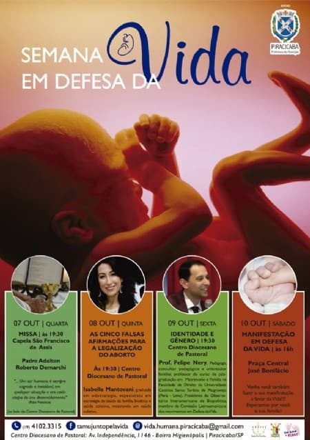 Semana Diocesana em Defesa da Vida começa dia 7