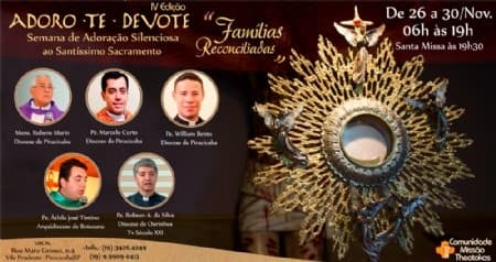Comunidade Missão Theotokos realizará a 4ª edição "Adoro-Te, Devote"